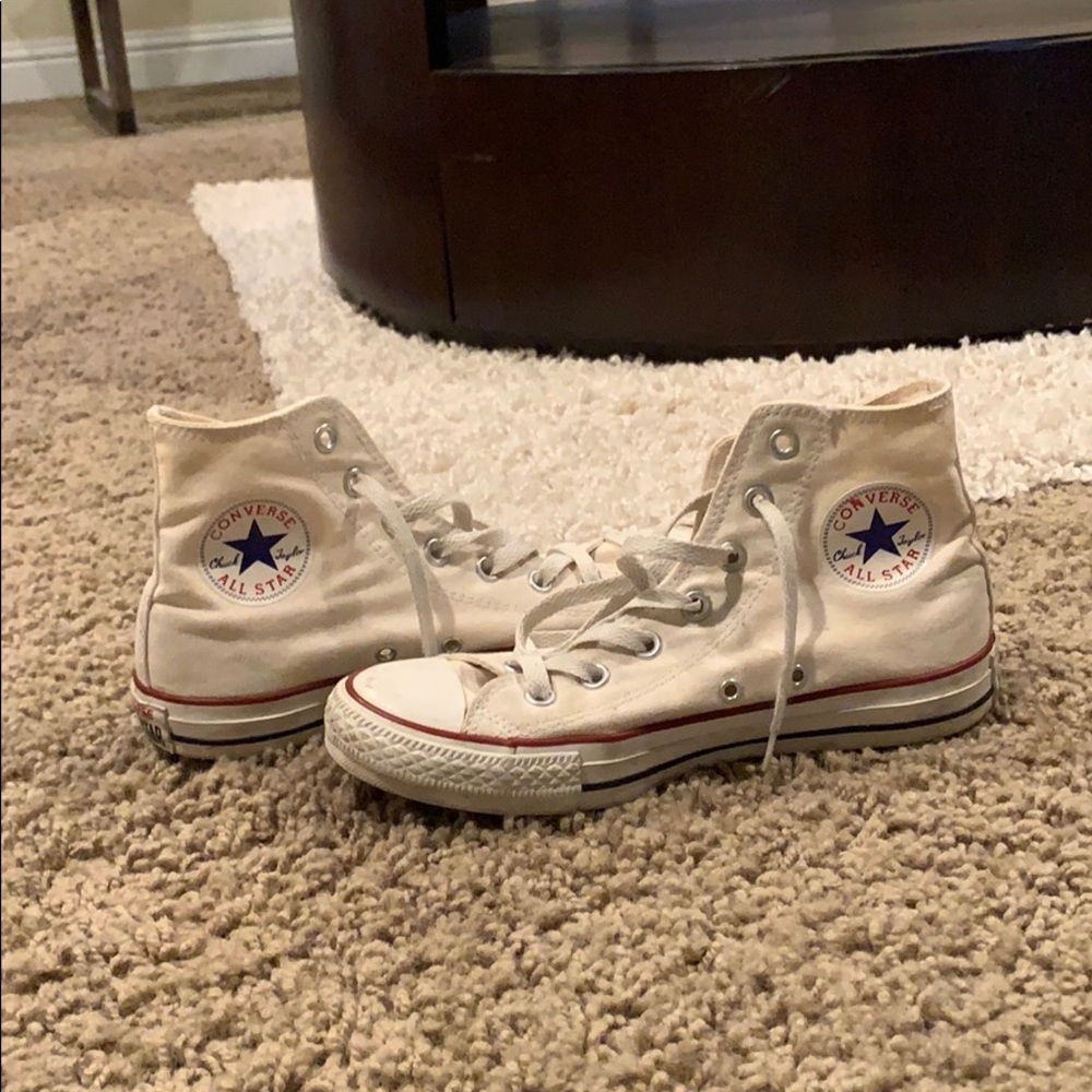 Converse white high tops “chuck taylors” sneakers